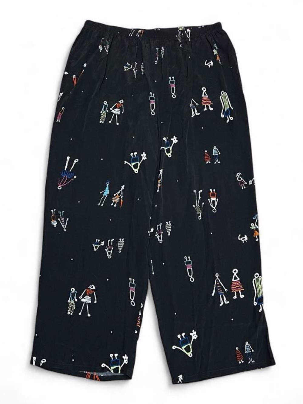 Vintage 90’s David Dart Stick People Folk Art Pull on Pants 3X